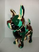 Sculpture Chihuahua militaire ULTRA BRILLANT H-90cm