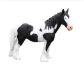 Statue Cheval en Résine Blanc et noir - L 110cm