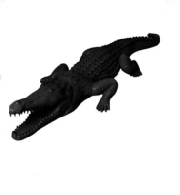 Sculpture en resine d'un crocodile géant Noir L-320cm