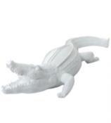 Sculpture en résine d'un Crocodile Blanc - L 130cm