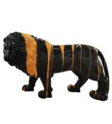 Sculpture Lion Noir Trash Orange XXL - L 190cm