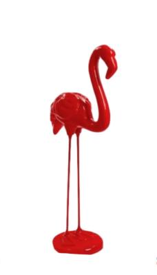 Sculpture Flamant Rose Design Rouge - H 120cm