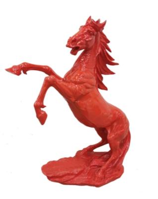 Sculpture Cheval Cabré coloré en résine Rouge - H 90cm