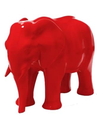 Sculpture en résine Éléphant Rouge - 30cm