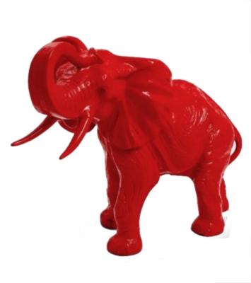 Sculpture en résine Éléphant Rouge - 90cm