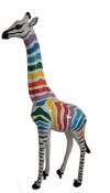  Sculpture en Résine Girafe Zèbre Multicolore - 210cm