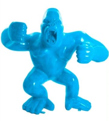 Statue en Résine Gorille Bleu Ciel - 120cm 