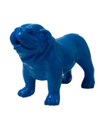 Statue Bulldog anglais en résine Bleu - 30cm